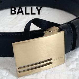 美品　バリー　BALLY　ゴールド　バックル　リバーシブル　ベルト　メンズ