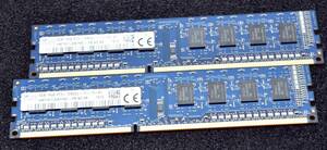 4GB 2枚組 (合計 8GB) PC3-12800 PC3-12800U DDR3-1600 240pin non-ECC UDIMM 1Rx8 デスクトップPC用 SK Hynix (管:ED0038x3E