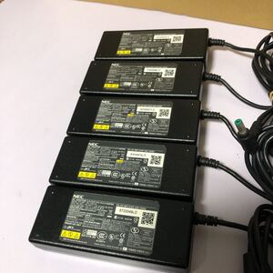 NEC 純正ACアダプター ADP68 PA-1750-04 PC-VP-WP73　PC-VP-WP111　PC-VP-WP124/19V3.95A中古動作品 5台セ-トSHA431