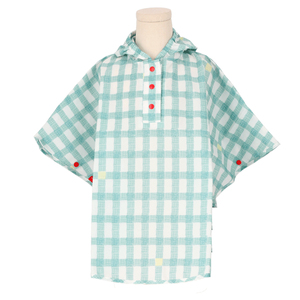 ☆ gingham.MT ☆ Mサイズ（100-120cm） ☆ 392plusm キッズポンチョ Sサイズ Mサイズ キッズ レイン コート ポンチョ レインポンチョ