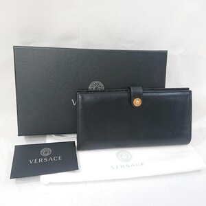 ヴェルサーチ VERSACE ベルサーチ 長財布 メデューサ レザー ブラック 財布 財布 表記無し 黒 / ブラック 無地 X ロゴ、文字