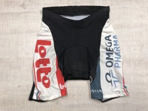 Q8 OMEGA PHARMA スポーツ サイクリング レーサー ショーツ ジャージ サイクル パンツ ボトムス メンズ サイドクッション M 黒/白