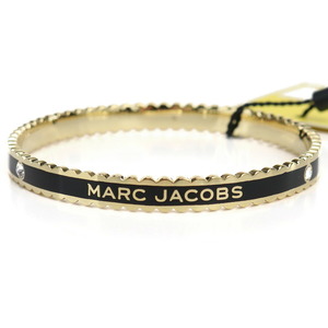 【新品 未使用】マークジェイコブス MARC JACOBS THE MEDALLION SCALLOPED BANGLE バングル J103MT7PF22 001 BLACK-GOLD ブラック