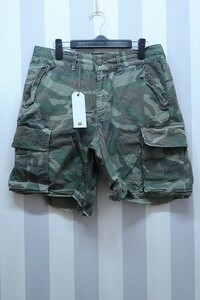 ab0814/M エム 17ss stretch rip-stop used wash military shorts ストレッチ リップストップ ユーズド ウォッシュ ミリタリーショーツ