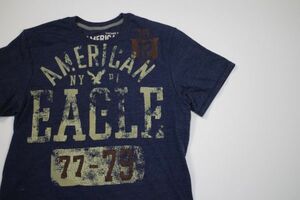 【古着美品アメリカンイーグルアウトフィッターズプリントTシャツ紺色M】AMERICANEAGLE OUTFITTERSニューヨークアメカジ