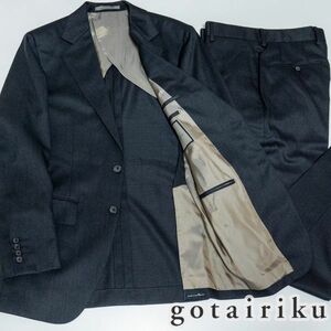 ☆ GO276Y7 新品 春夏　gotairiku　五大陸 ソリッドスーツ　背抜き仕立て　ノータック　ダークグレー　Y7　訳あり