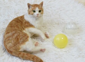 ＊tamaya＊羊毛フェルト＊茶トラ白＊猫＊ ハンドメイド ＊