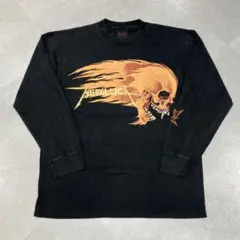 USA製 METALLICA メタリカ Flame Skull 長袖 黒 L