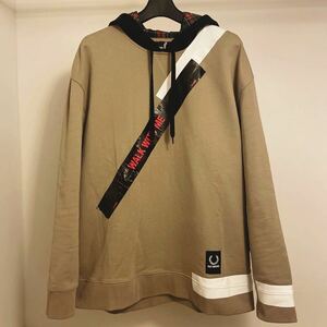 RAF SIMONS FRED PERRY ラフシモンズ フレッドペリー プルオーバー スウェット パーカー フーディー ベージュ ダクトテープ 38 チェック柄