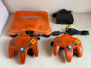 任天堂　ニンテンドー　ニンテンドー64　N64　本体　ダイエーホークス優勝記念　クリアオレンジ　動作確認済　コントローラ2個付き