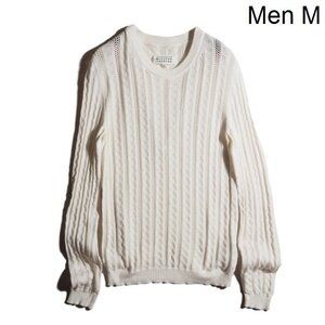 x5664P　▼Maison Margiela メゾンマルジェラ 10▼　20SS 透かし編み コットンニット ホワイト M / マルタンマルジェラ 白 春夏 rb mks