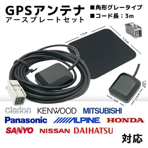 NVA-MS1280DT 用 サンヨー ソニー GPS アンテナ 置き型 底面マグネット 高感度 角形 カプラーオン アースプレート セット