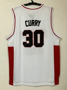 【訳あり】 NBA CURRY ＃30 デイビッドソン大学時代 ステフィン・カリー ★NBA ユニフォーム ゲームシャツ バスケ ジャージ 刺繍 美品 XL