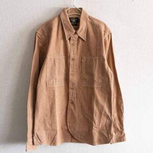 【極美品】RRL【BROWN DENIM WORK SHIRTS】S ブラウンデニム ワークシャツ ダブルアールエル 2412304