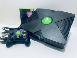 動作品 レトロゲーム XBOX 初代 本体 Microsoft マイクロソフト+コントローラ +AV + ゲームソフト セット 希少品 (K-20)