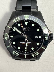 ミドー MIDO オーシャンスター 600 ブラックDLC クロノメーター M026.608.33.051.00 MIDO OCEAN STAR DIVER 600 中古美品 送料込み