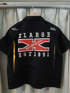 X-LARGE エクストララージ XLARGE X LOGO S/S WORK SHIRT Mサイズ ブラック 2024 最新人気品 送料\230~　