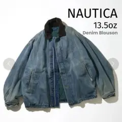 NAUTICA ノーティカ　特殊加工　デニム　ジャケット　ブルゾン　中綿