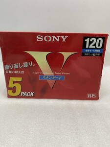 ●SONY　ソニー　VHSビデオテープ　120　スタンダード　5パック　未開封品(u240528_1)