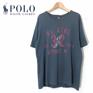 R2610-F-N◆ old ◆ POLO RALPH LAUREN ポロラルフローレン 半袖Tシャツ カットソー ロゴプリント ◆ sizeS コットン ブラック 古着 春夏