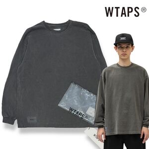 22 新品 国内正規品 WTAPS ダブルタップス 231ATDT -CSM18 23ss Aii 02 L/S COTTON SIGN ヴィンテージ加工 ロゴ刺繍 Tシャツ ロンT 02