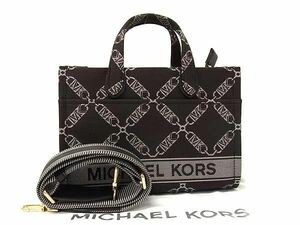 1円 ■新品■未使用■ MICHAEL KORS マイケルコース ナイロンキャンバス 2WAY ハンドバッグ ショルダー ブラウン系×グレー系 AY6260