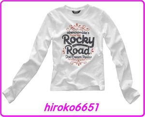 ☆新品！即決有 308★アバクロ 長袖Tシャツ ロンTEE ★rocky road tee(WT) ガールズ XL S～M★abercrombie & Fitch☆