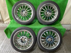 Weds BELLONA 18インチ 8.0J +43 PCD114.3 5H【225/45R18】YOKOHAMA 2019年製 6分山 夏 ラジアルタイヤ付4本セット！MADE IN JAPAN