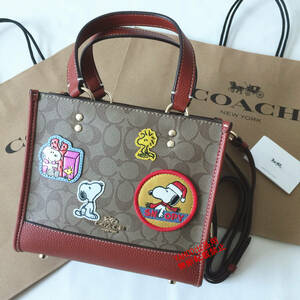 ★COACHバッグ★コーチ CE851 Coach x Peanuts スヌーピーコラボ トートバッグ ショルダーバッグ 手提げバッグ アウトレット品 新品