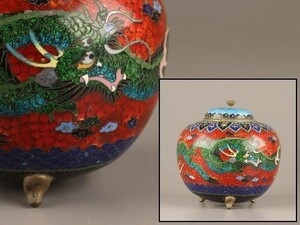 中国古玩 唐物 古七宝 七宝焼 香炉 時代物 極上品 初だし品 C3656