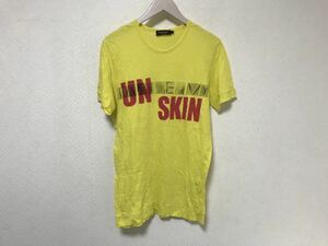 本物ディーゼルブラックゴールドDIESELコットンプリントTシャツメンズビジネススーツアメカジサーフイエローSトルコ製