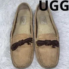 アグ オーストラリア UGG ムートン モカシン スエード リボン 23.5CM