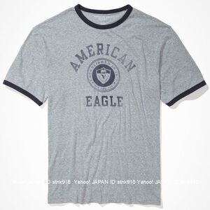 〓ラスト!! アメリカンイーグル/US XL/AE Super Soft Graphic Tシャツ/Blue Heather