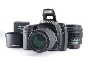 動作品 ペンタックス PENTAX K10 ダブルレンズ 18-55mm 50-200mm デジタル一眼カメラ 充電器 フード付 管F522 