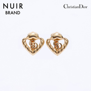 クリスチャンディオール Christian Dior イヤリング ロゴ ゴールド