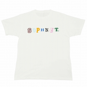 17AW ソフネット SOPHNET. MULTI COLOR LOGO TEE マルチカラー ロゴ Tシャツ 半袖 フロッキー プリント クルーネック プルオーバー