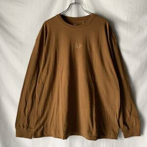 廃番 未使用 GAP ギャップ ミニGAPロゴ コットン 長袖 Tシャツ ロンT XL ブラウン 検 ヴィンテージ OLD 100%COTTON コットン