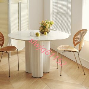 希少色 北欧デザインのダイニングテーブル　ラウンド型　コーヒーテーブルにも 家具 机 インテリア 白 ホワイト リビング カフェスペース