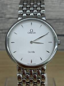 ■生活小キズ程度の美品 OMEGA オメガ Deville デビル SS シルバー文字盤 クオーツ メンズ 腕時計 現在不動 テスターOK【E4479CK】