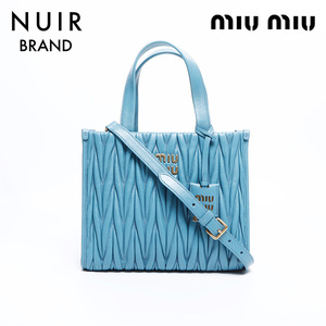 ミュウ ミュウ Miu Miu ショルダーバッグ マテラッセ 2way ブルー