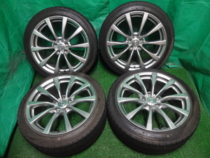 日産純正V36スカイライン F19×8.5J+43 R19×9J+45 5H PCD114.3●F225/45R19 R245/40R19 BS 中古冬タイヤ付ホイール4本●ユ64