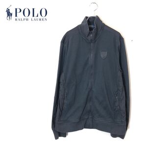 1N2778-F-N◆ POLO RALPH LAULEN ポロラルフローレン トラックジャケット ジップアップブルゾン ◆ sizeL コットン100 ブラック 古着 秋冬