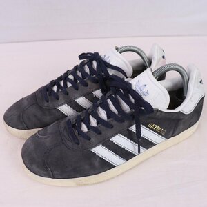 GAZELLE 26.5cm/adidas ガッツレー ガゼル アディダス スニーカー 紺 ネイビー 白 中古 古着 レディース ad4590