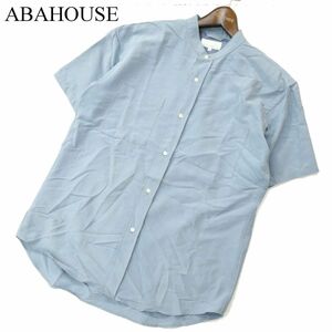 ABAHOUSE アバハウス 春夏 バンドカラー★ 半袖 ワーク シャツ Sz.46　メンズ　A3T08447_7#A