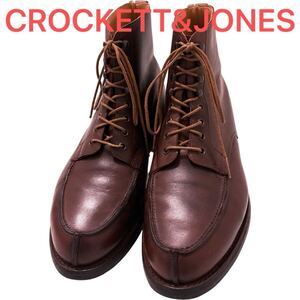 431.CROCKETT&JONES クロケットアンドジョーンズ WICKLOW レースブーツ レザーシューズ Uチップ ブラウン 6.5E