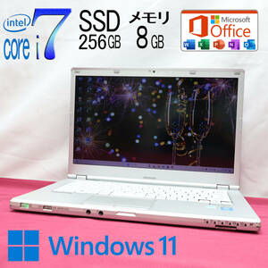 ★中古PC 最上級4世代i7！SSD256GB メモリ8GB★CF-LX3K Core i7-4600U Webカメラ Win11 MS Office2019 Home&Business ノートPC★P74867