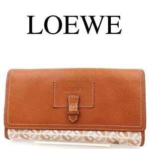 LOEWE ロエベ 長財布 アナグラム ロゴ金具 ワンポイントロゴ レザー