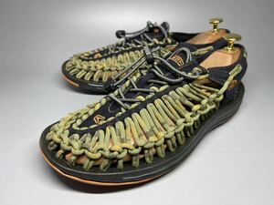 【即決】KEEN キーン ◆ ユニーク　グリーン系 25.5センチ サンダル ※多少難あり