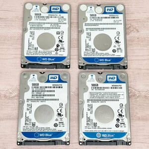 HDD 2.5インチ 500GB 4基セット 内蔵ハードディスク WD Blue WD5000LPCX WD5000LPVX 動作OK データ消去済み チェック済み