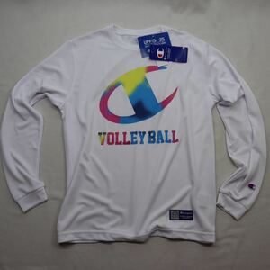 【新品】チャンピオン（CHAMPION）（メンズ、レディース）バレーボールウェア UVカット ロングスリーブTシャツ C3-UV401 010 ユニS